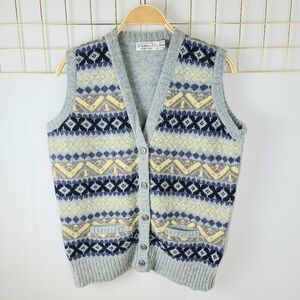 B. Altman & Co. Made in Norway Fair Isle Nordic Shetland Wool Vintage Vest